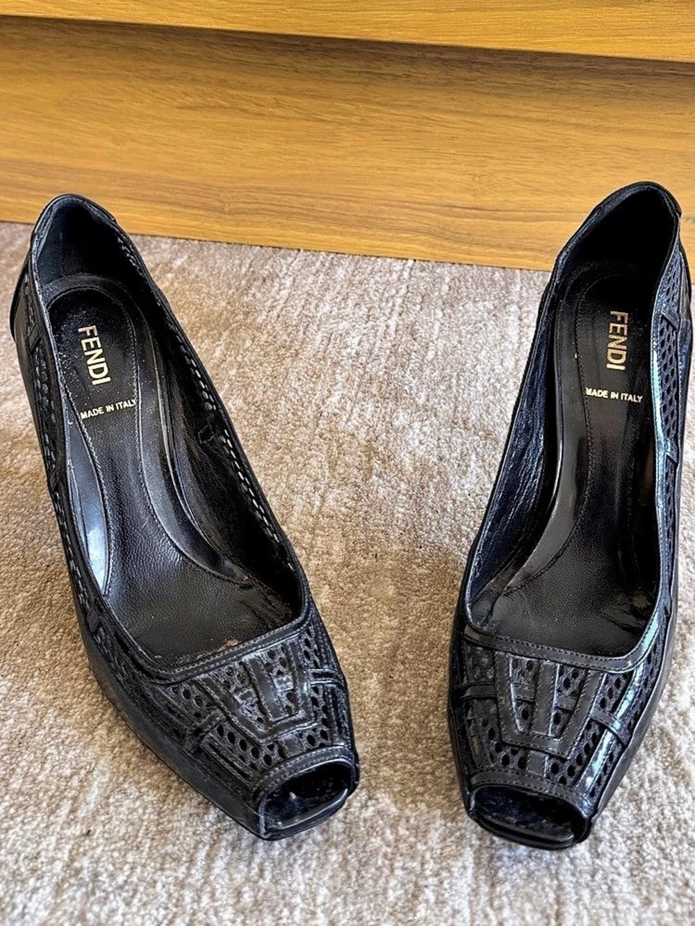 Fendi Black Patent Pumps 38.5